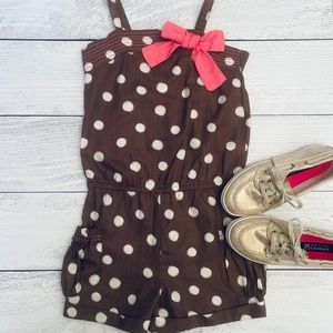 Cherokee Girls One Piece Polka Dots Shorts Romper Size 4T